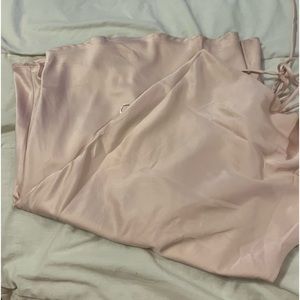 pink satin dress